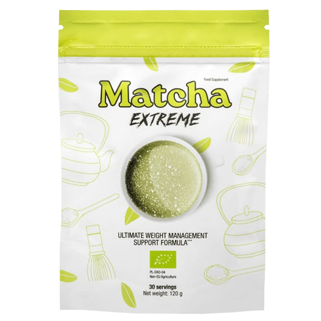 Boîte de Matcha Extreme et feuilles de thé vert matcha