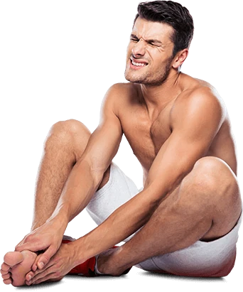 Homme souffrant de douleur articulaire à la jambe, avant l'utilisation d'HondroLife