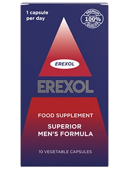 Erexol : Flacon de capsules, complément pour la santé de la prostate et masculine.